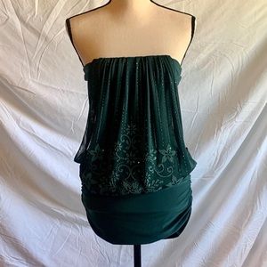 embellished Sheer Sleeveless Mini dress XS